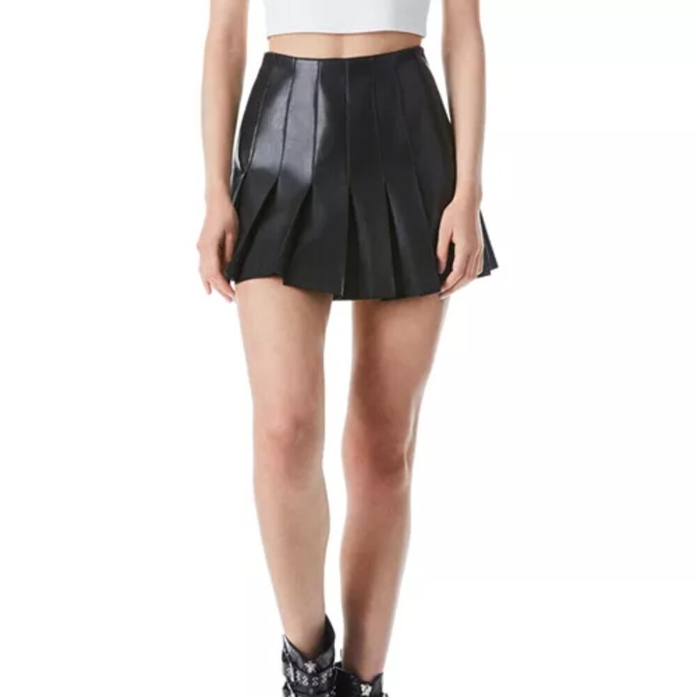 Alice + Olivia Black Pleated Mini Skirt - Picture 2 of 5